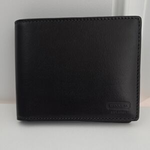 Coach Mens Black Leather Wallet.  NWT